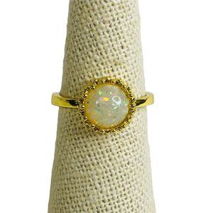 Faux Opal Goldtone Women's 7 Fashion Boutique Ring